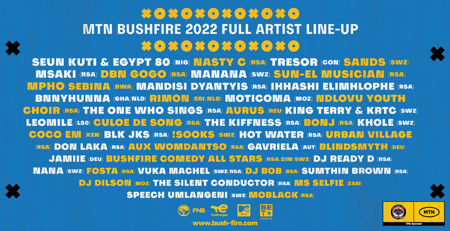 MTN Bushfire | Amazing Artists Announced for MTN Bushfire Festival Full  Programme Available